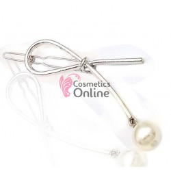 Clema pentru par metalica AGF020SS - Argintiu cu Perla